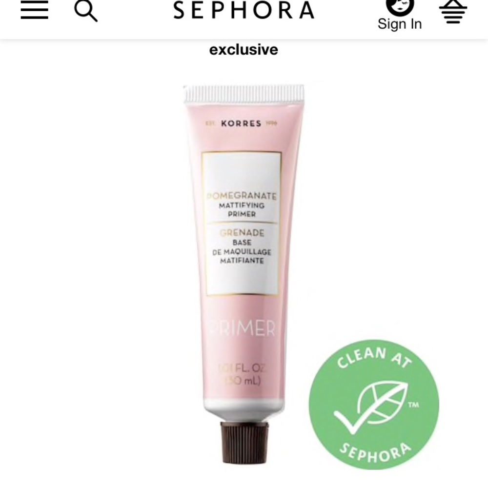 Korres primer from Sephora,  for oily skin people.